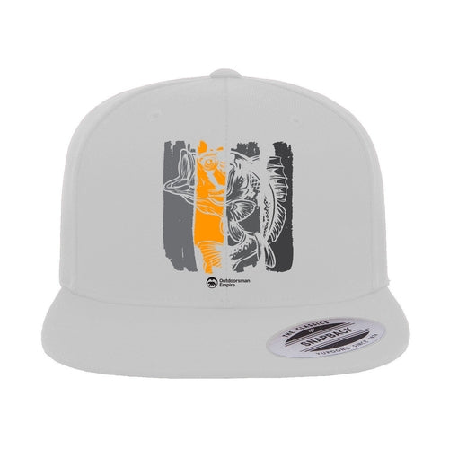 Fishing Grunge Bars Flat Bill Cap
