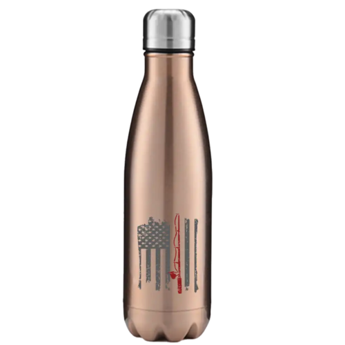 Fishing Rod American Flag 17oz Stainless Water Bottle