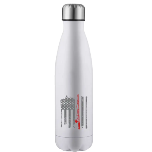 Fishing Rod American Flag 17oz Stainless Water Bottle