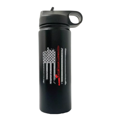 Fishing Rod American Flag 20oz Sport Bottle