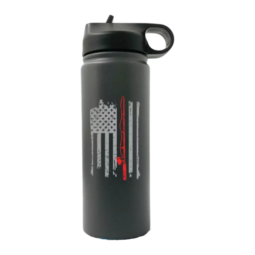 Fishing Rod American Flag 20oz Sport Bottle