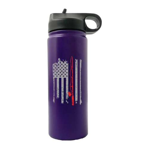 Fishing Rod American Flag 20oz Sport Bottle