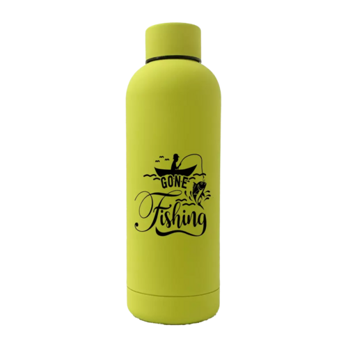 Gone Fishing 17oz Stainless Rubberized Water Bottle