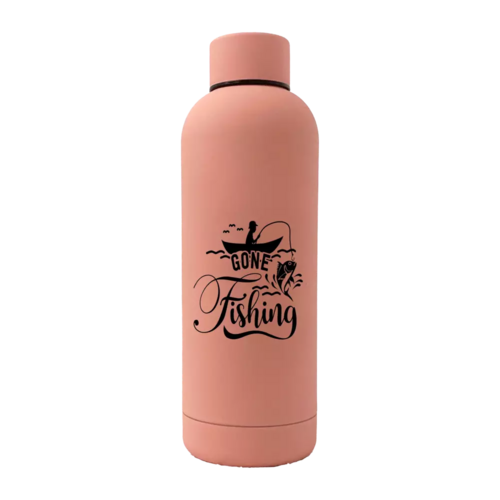 Gone Fishing 17oz Stainless Rubberized Water Bottle