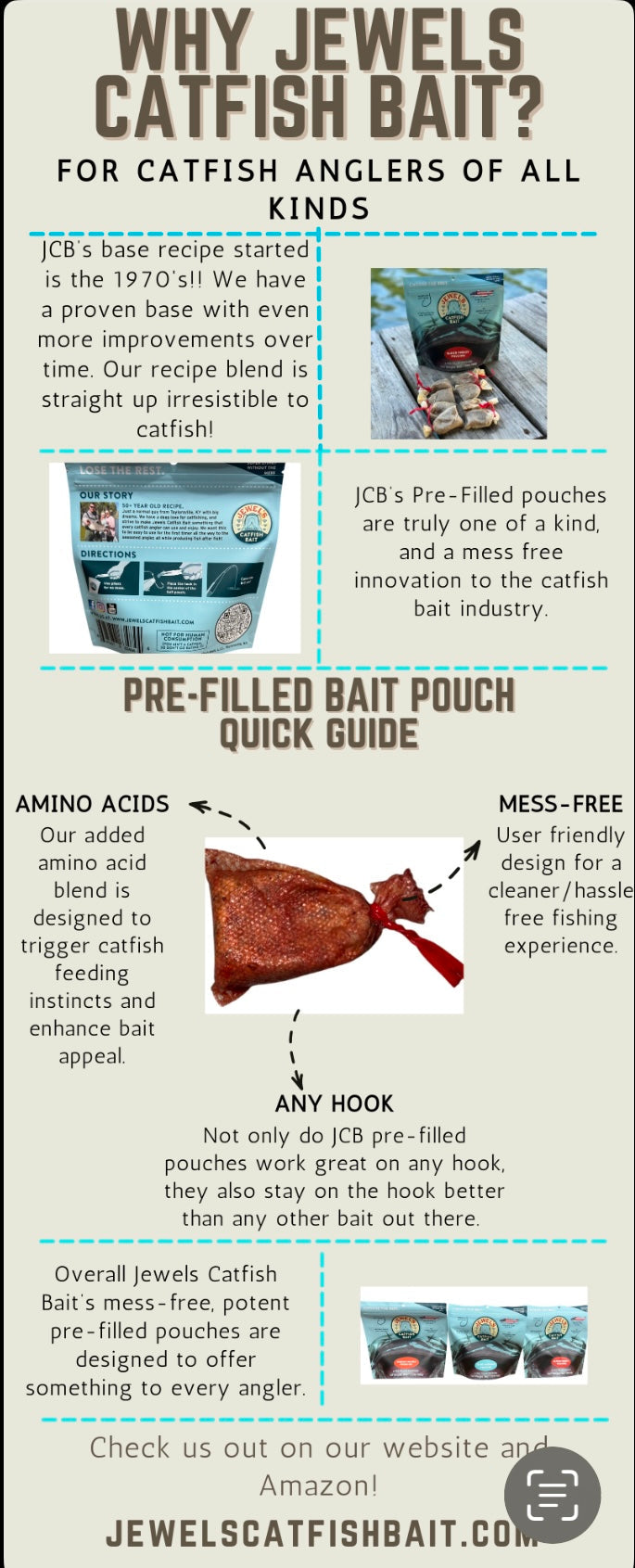 Jewel's Catfish Bait - Pre-Filled Bait Pouches - Shrimp Mania