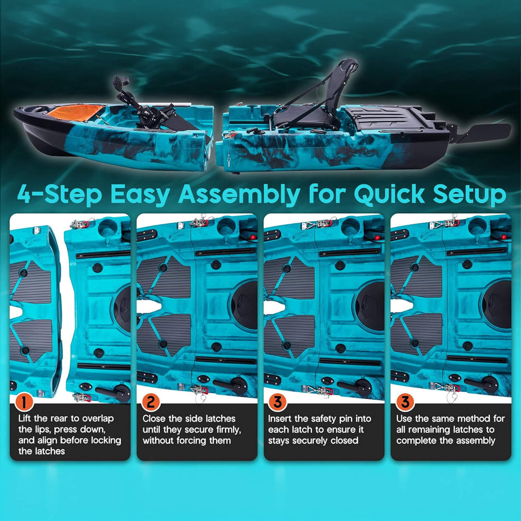 Lightweight 10FT 1-Person Modular Fishing Kayak With Fin Drive System (SAK21489)