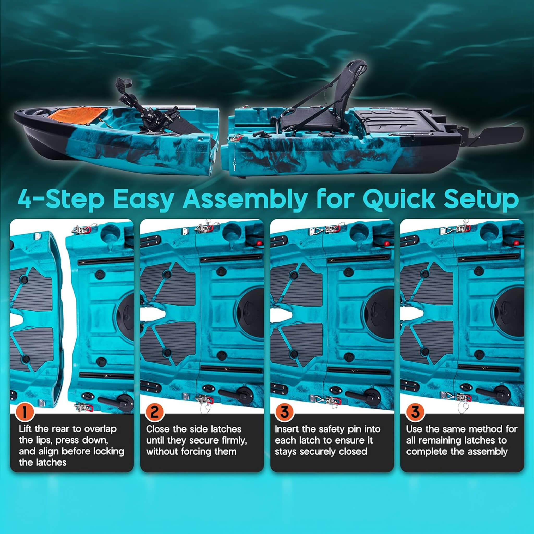 Lightweight 10FT 1-Person Modular Fishing Kayak With Fin Drive System (SAK21489)