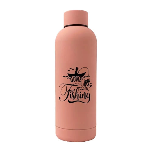 Gone Fishing 17oz Stainless Rubberized Water Bottle